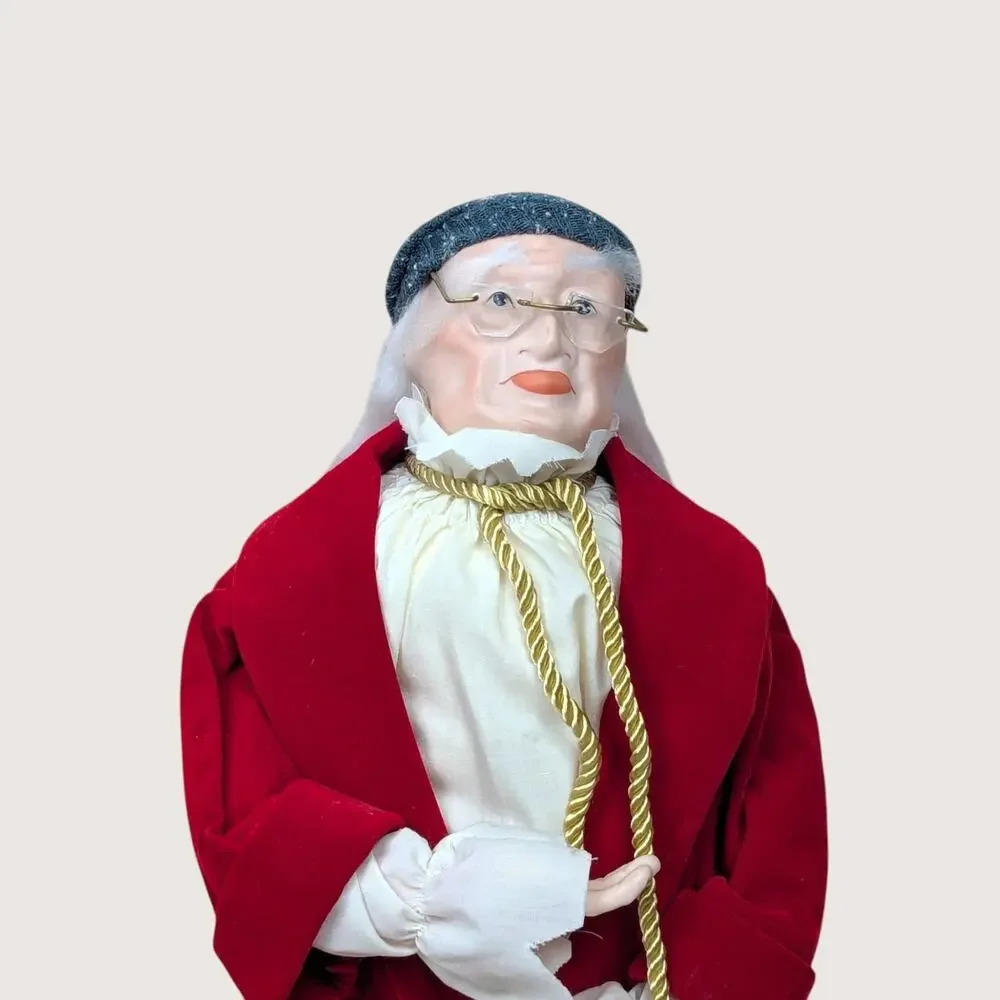 1980s Dept 56 Ebenezer Scrooge Porcelain Dickens Style Display Doll